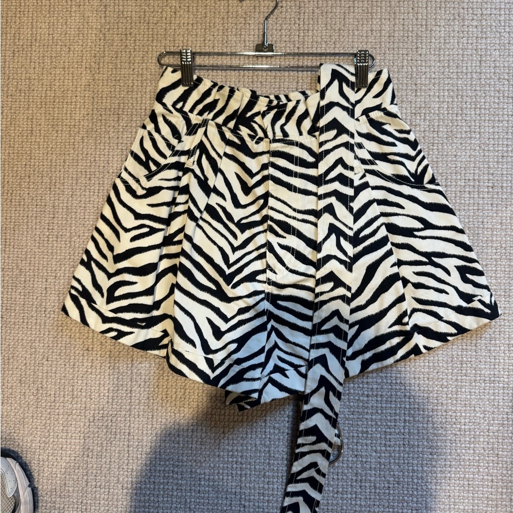 Zebra Print Flair Shorts with Belt